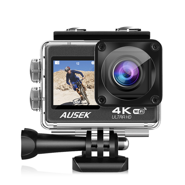 Ausek Top 1 Seller Allwinner Chipset 24mp Yi 4k Action Camera Camrecorder Video Camera With Full Set of Accessories