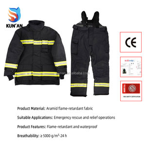 Combinaison de <span class=keywords><strong>pompier</strong></span> conforme aux normes ISO11612 EN, en matériau Aramid 3, style intégral, pour la formation aux secours d'urgence et la lutte contre les incendies de proximité - Product Image 4