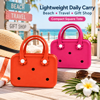Sac fourre-tout carré mini en EVA DIY, petit sac de plage avec trous pour breloques, étanche et portable pour les voyages, les stations balnéaires et le quotidien