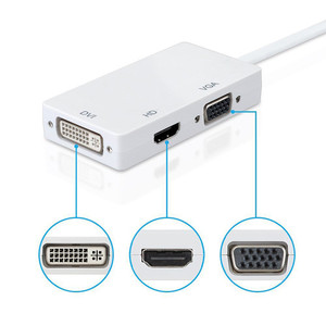 Convertisseur 3-en-1 4K*2K prenant en charge 1080P, <span class=keywords><strong>adaptateur</strong></span> <span class=keywords><strong>Mini</strong></span> DP vers VGA <span class=keywords><strong>DVI</strong></span> HD mâle vers femelle - Product Image 3