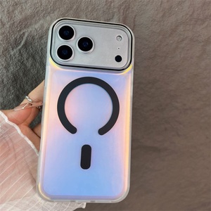Funda para iPhone de Buena Calidad con Degradado Láser, Funda Magnética <span class=keywords><strong>IMD</strong></span> para iPhone 17 16 15 Pro Max, Carcasa Trasera para 14 13 12 Pro - Product Image 3