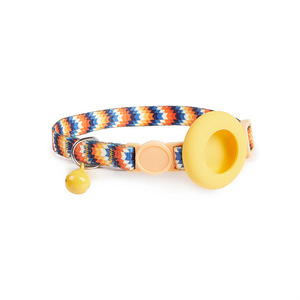 Verstelbare afneembare kattenhalsband met bel, hoogwaardige luxe AirTag-houder GPS-tracker voor katten - Product Image 2