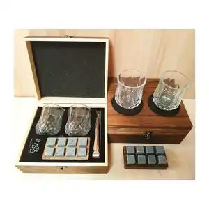 Vendita calda ice stones 9 whisky ice cube set di whisky in pietra in acciaio inossidabile bicchieri da whisky Vodka Tequila glass decanter
