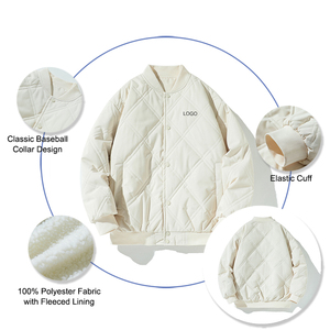 <span class=keywords><strong>Veste</strong></span> universitaire unisexe <span class=keywords><strong>noire</strong></span> avec doublure en <span class=keywords><strong>polaire</strong></span> <span class=keywords><strong>polaire</strong></span>, motif en diamant, col baseball, doublure en sherpa chaude - Product Image 2