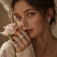 Mylove Maßgefertigte Feine 925 Sterling Silber 18K Vergoldete Smaragdgrüne Edelstein CZ Diamant Solitär-Ringe Kollektion Großhandel