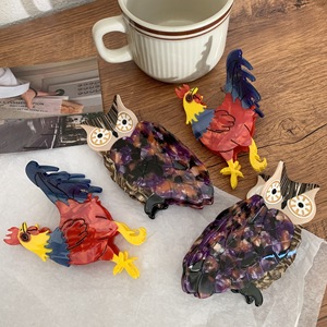 Pinza de Pelo con Forma de Animales de Acetato Colorido, Diseño Creativo, Búho Dulce, Accesorios PARA EL Cabello Femenino, Pinzas de Garra de Gallo Grande Simulada - Product Image 1