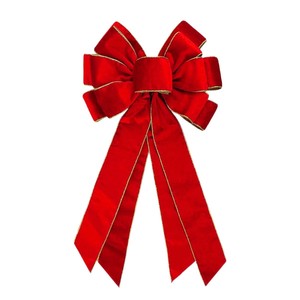 Nuevo Lazo Grande de Terciopelo de 53 cm para Adorno de Árbol de Navidad, Cinta con Borde Reforzado, Estilo Americano Rústico, Ambiente Navideño - Product Image 5