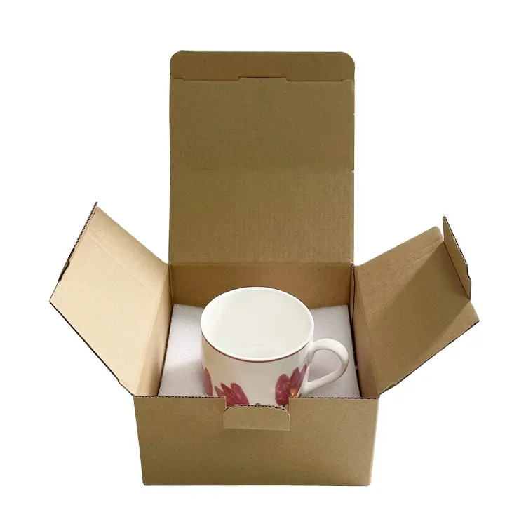 Benutzer definierte Wellpappe schachteln für Kerzen-oder Getränke halter Verpackung Smash Proof Kaffeetasse Versand box mit Schaum