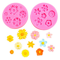 Ensemble de moules à gâteau en silicone réutilisables, écologiques, 3D, 9 motifs, forme de fleur, pour la cuisson et la présentation de gâteaux délicieux, vente en gros personnalisée