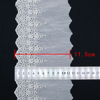 Vente chaude 11.5cm coton broderie dentelle pour vêtements pour femmes Textile de maison élégant français dentelle dentelle fleur chaussures sacs