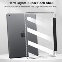 Smart Clear Transparent Trifold Case Housse magnétique pour iPad 10.2 7e/8e/9e génération Tablet Cover