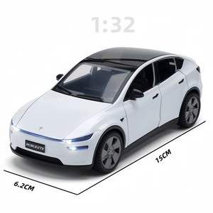 รถโมเดล Tesla Model Y ล้อไดแคสต์ใหม่ ขนาด 1:32 ผลิตจากโลหะผสม พร้อมเสียงและไฟ เปิดประตูได้ ของขวัญสะสม ของเล่นรถยนต์สำหรับเด็กผู้ชาย - Product Image 1