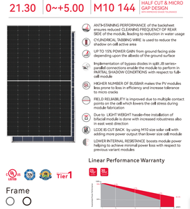 Panneau solaire bifacial monocristallin 530 ~ 550W de vente chaude de SUNPLUS - Product Image 4