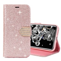 Coque en cuir pailleté pour iPhone XR 11 12 13 14 15 16 Plus Pro Max Fashion Luxury Diamond Case