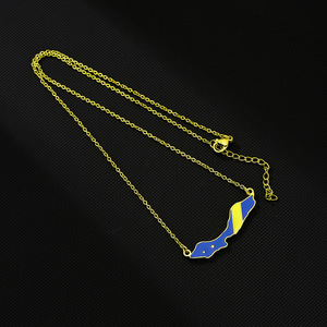 Curacao mapa bandera colgante collar de acero inoxidable Collier en Acier inoxydable avec pendentif Drapeau de <span class=keywords><strong>La</strong></span> carte du Curacao - Product Image 6