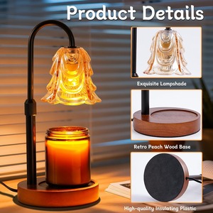 Lampe chauffe-<span class=keywords><strong>bougie</strong></span> avec minuterie et variateur d'intensité, hauteur réglable, décoration d'intérieur pour salon, chambre, bureau, cadeau vintage pour femmes, maman - Product Image 5