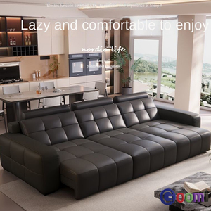 <span class=keywords><strong>Canapé</strong></span>-lit électrique moderne en cuir véritable, trois <span class=keywords><strong>places</strong></span>, modulaire, installation facile, pour usage commercial/appartement/villa, avec rembourrage en éponge - Product Image 3