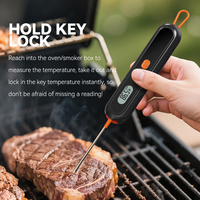 Thermomètre à viande précis avec sonde filaire lavable, thermomètre numérique anti-poussière pour barbecue, fumoir, cuisine, four