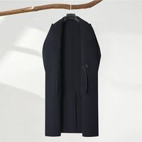 Manteau d'hiver pour homme, long et épais, coupe-vent, décontracté, en laine, noir, grande taille, style pardessus