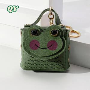 QY กระเป๋าใส่เหรียญหนัง PU รูปกบน่ารักกระเป๋าพวงกุญแจกระเป๋าผ้าสวยจี้เคสหูฟังสำหรับกุญแจรถและคู่รัก - Product Image 1