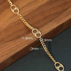 Xinfly Venta al por mayor Pulsera de oro puro de 18k Au750 con dije de nariz de cerdo, estilo personalizado italiano, para mejores amigos, elegante, empeñable, joyería fina - Product Image 4