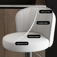 Chaises de bar en PU légères et durables à assise large, dossier haut et élégant, pour bars à domicile et espaces extérieurs modernes (gym) - Offre Spéciale