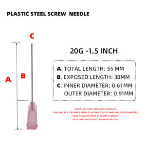 เข็มขันสกรูพลาสติก20ก. เข็มสำหรับอุตสาหกรรมขนาด1.5นิ้วเข็มที่มีความแม่นยำในการจ่ายยา - Product Image 2