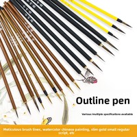 Pincel Guizhi de Pelo de Rata para Pintura China y Caligrafía, con Textura de Rama de Flor y Pelo de Lobo para Delineado