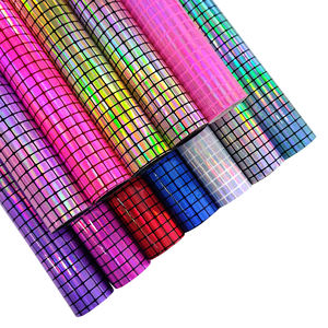 30cm x 135cm <span class=keywords><strong>rollo</strong></span> láser punto redondo y rejilla imitación cuero <span class=keywords><strong>polipiel</strong></span> tela cuero sintético para Diy hacer bolsos zapatos artesanías - Product Image 3