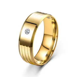 خاتم من الفولاذ المقاوم للصدأ 8 مم خاتم للأزواج على الطراز الكوري للرجال والنساء