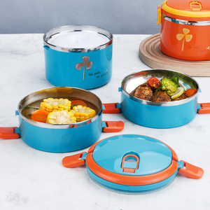 Fiambreras redondas de acero inoxidable Tiffin Bento para niños apilables Hongyuan - Product Image 3