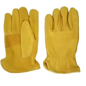hot sale high quality yellow goat skin leather safety cow goat skin leather gloves