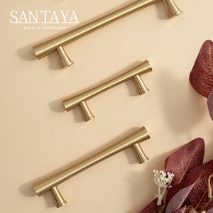 Kenop Lemari Dapur Gagang Kuningan Solid Santaya, Kenop Laci Lemari Pakaian, Perlengkapan Furnitur Mewah Kelas Atas - Product Image 2