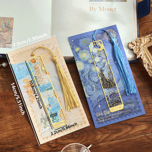 Marcapáginas Metálicos con Diseño de Pinturas al Óleo de <span class=keywords><strong>Van</strong></span> <span class=keywords><strong>Gogh</strong></span>, Marcapáginas con Borla para Amantes de la Lectura, Escritores y Lectores, Regalo - Product Image 4