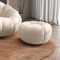 Fauteuil de relaxation Lazy Sofa en velours Teddy, pivotant à 360 degrés, en forme de citrouille, compressé sous vide, monoplace, moderne pour salon, personnalisable