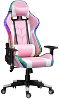 Chaise pivotante en cuir ergonomique, confortable et réglable en hauteur Chaise de jeu de course avec repose-pieds