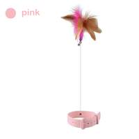 Jouet interactif pour chaton : bâton à plumes amusant en caoutchouc avec clochette pour collier de chat, accessoires pour animaux de compagnie