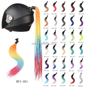 新型SLKEバイクモトクロス耐久性のある個性的なファッションツイストブレード装飾ヘルメットダーティポニーテールウィッグ - Product Image 5