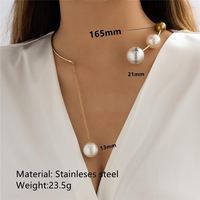 Nouveau Collier en Acier Titane pour Femme, Bijoux et Accessoires de Mode Yiwu, Colliers de Perles Circulaires Épais, Été 2026 TGXL12426