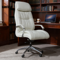 Chaise de bureau au design industriel classique avec hauteur réglable - Plusieurs couleurs de cuir et pivotante pour un usage domestique
