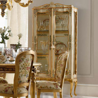 Vitrine antique en bois de rose massif, faite à la main, avec porte en verre, pour la maison et la villa, mobilier européen