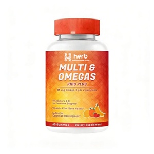 Complément Alimentaire Omega 3, Vitamines D3, C, B12, B6, A, C et Zinc, Folate pour Enfants - Gummies Multivitaminés - Product Image 1