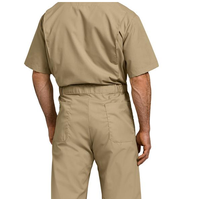 Pantalon de travail unisexe respirant et imperméable en polyester à manches courtes, résistant à l'usure pour atelier et usine, avec détection des aiguilles