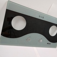 Panneau de commande de cuisinière à gaz personnalisé en gros Feuille de granulés Verre trempé de plaque de cuisson à gaz teinté pour surface de cuisinière