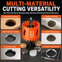 Kit de scies cloches bimétalliques HSS M42 pour le bois, le contreplaqué, la tôle, l'aluminium, le PVC, le cloison sèche et les applications de découpe acrylique