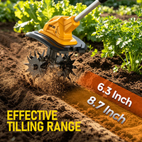 Cultivateur de jardin DELUN 21V avec batterie 4.0Ah, largeur de travail 300 mm, profondeur de travail 220 mm pour le desserrage du sol des parterres de jardin