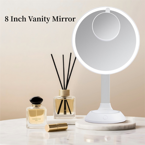 Nuovo Specchio per il <span class=keywords><strong>Trucco</strong></span> con Ricarica Wireless Intelligente, Luce LED a Luminosità Regolabile e Lente d'Ingrandimento Rimovibile - Product Image 6
