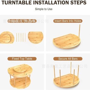 Wooden Kitchen <b>Spice</b> <b>Rack</b> 360 Degree <b>Rotating</b> Multi Function Storage Organizer For Desktop Use - Product Image 4