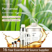 Huile Essentielle de Palmarosa (Cymbopogon Martinii) de Qualité Thérapeutique en Gros (OEM/ODM) pour l'Équilibre du Sébum, les Soins Anti-Acné, le Massage et l'Arôme Relaxant