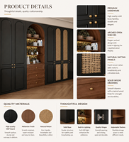 Armoire moderne personnalisée durable en MDF laqué avec niche d'exposition en arc pour chambre et salon